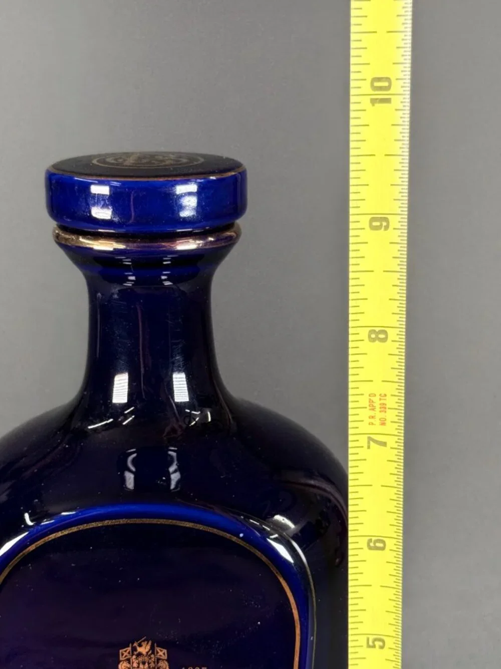 Rare Ballantine's 21 Year Old Empty Blue Wade Porcelain Whisky Decanter 70cl